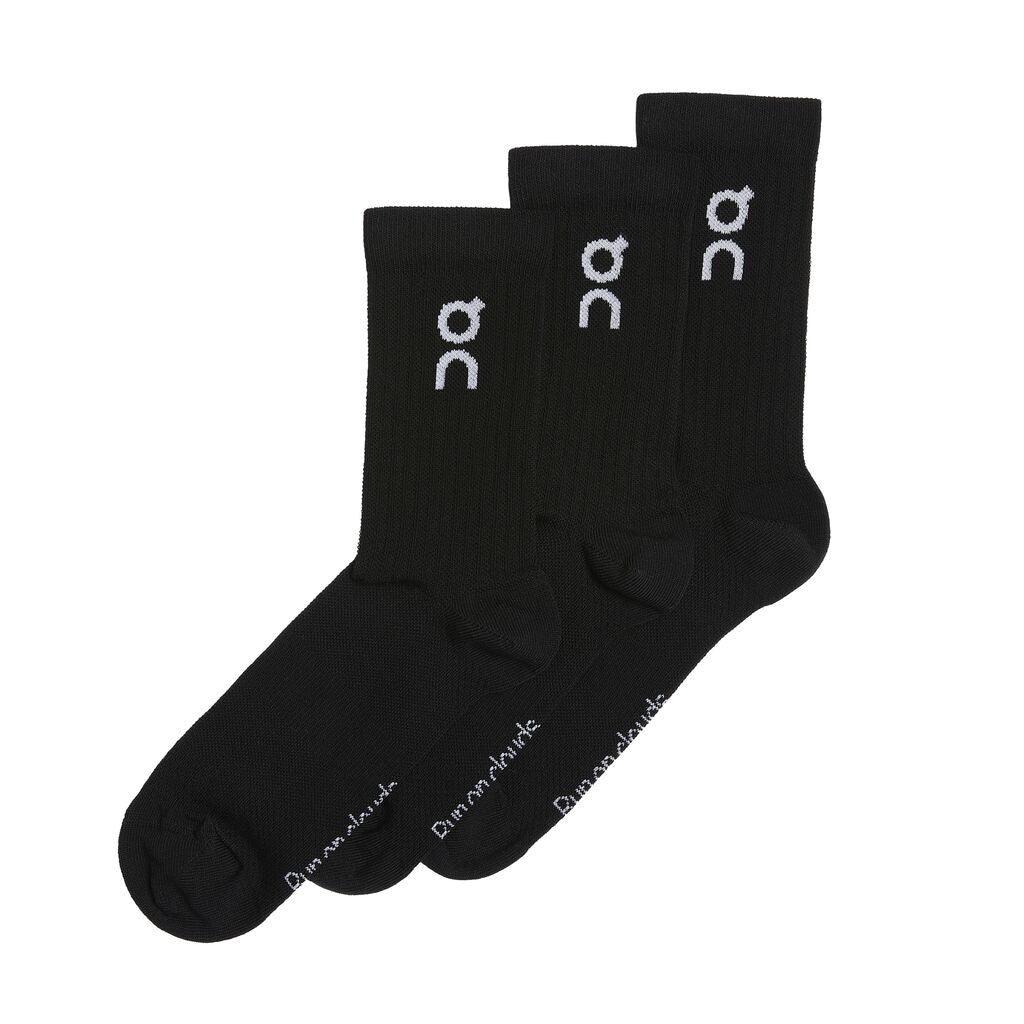 Vớ Thể Thao Unisex On Running Logo Sock 3-Pack ( 3 đôi ) - Đen
