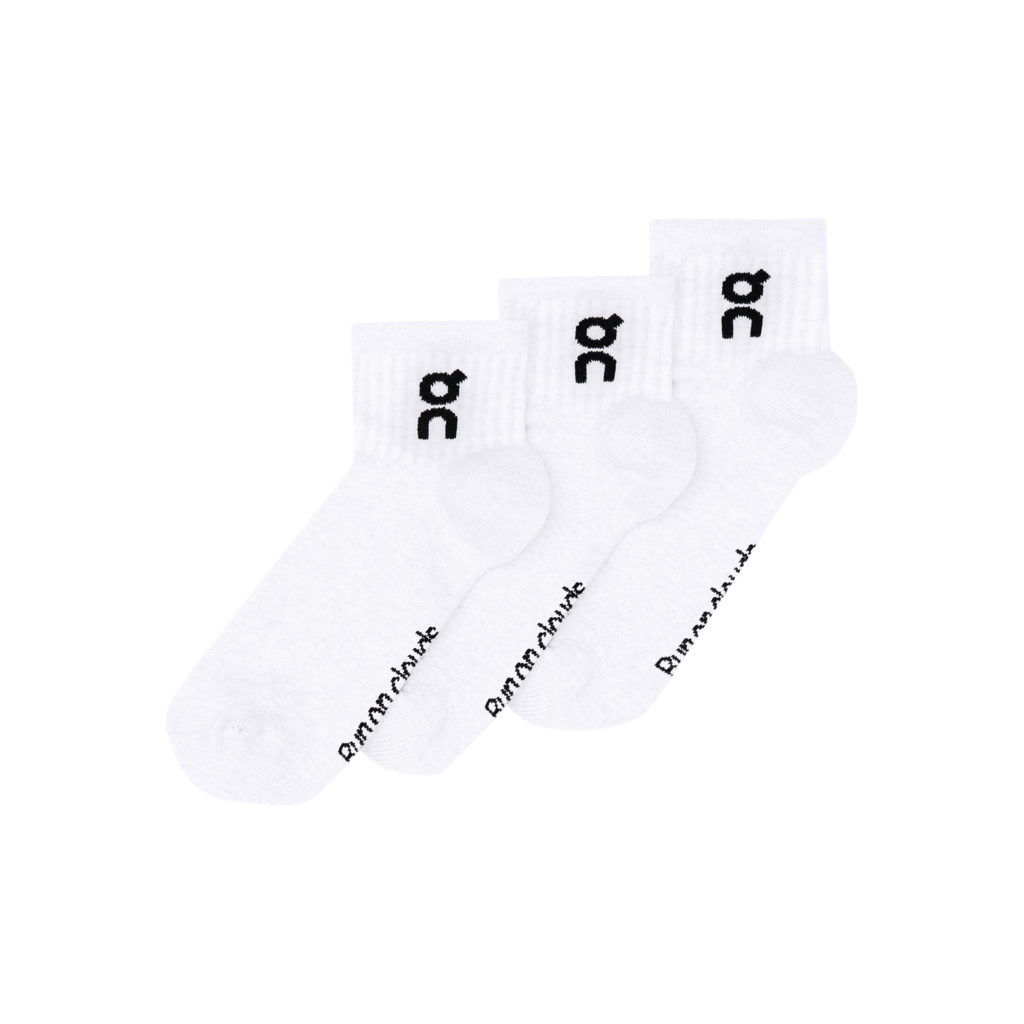 Vớ Thể Thao On Running Logo Sock Mid ( 3 đôi ) - Trắng
