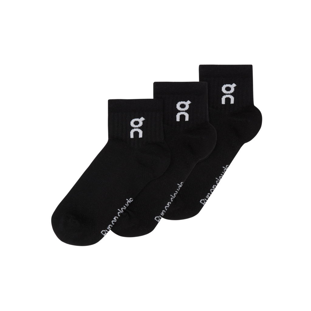 Vớ Thể Thao On Running Logo Sock Mid 3P ( 3 đôi ) - Đen