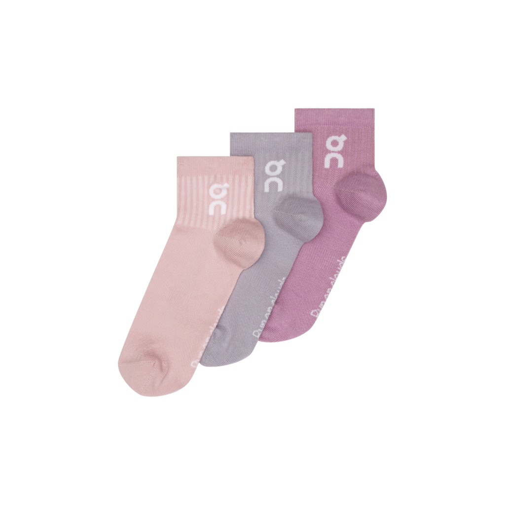 Vớ Thể Thao On Running Logo Sock Mid 3P ( 3 đôi ) - Hồng